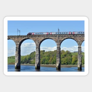 Train crossing the River Tweed, UK Sticker